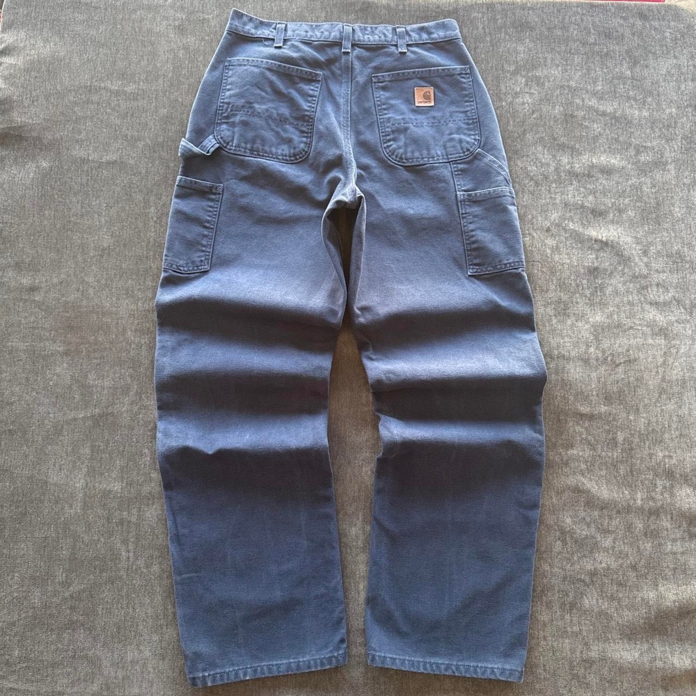 Vintage Carhartt B11 MDT Carpenter Pants Navy Blue 30x31 Mens Canvas Dungaree
